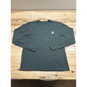 Carhartt 101768 Mens Green Maddock Graphic Hunted Long Sleeve T-Shirt Size Large